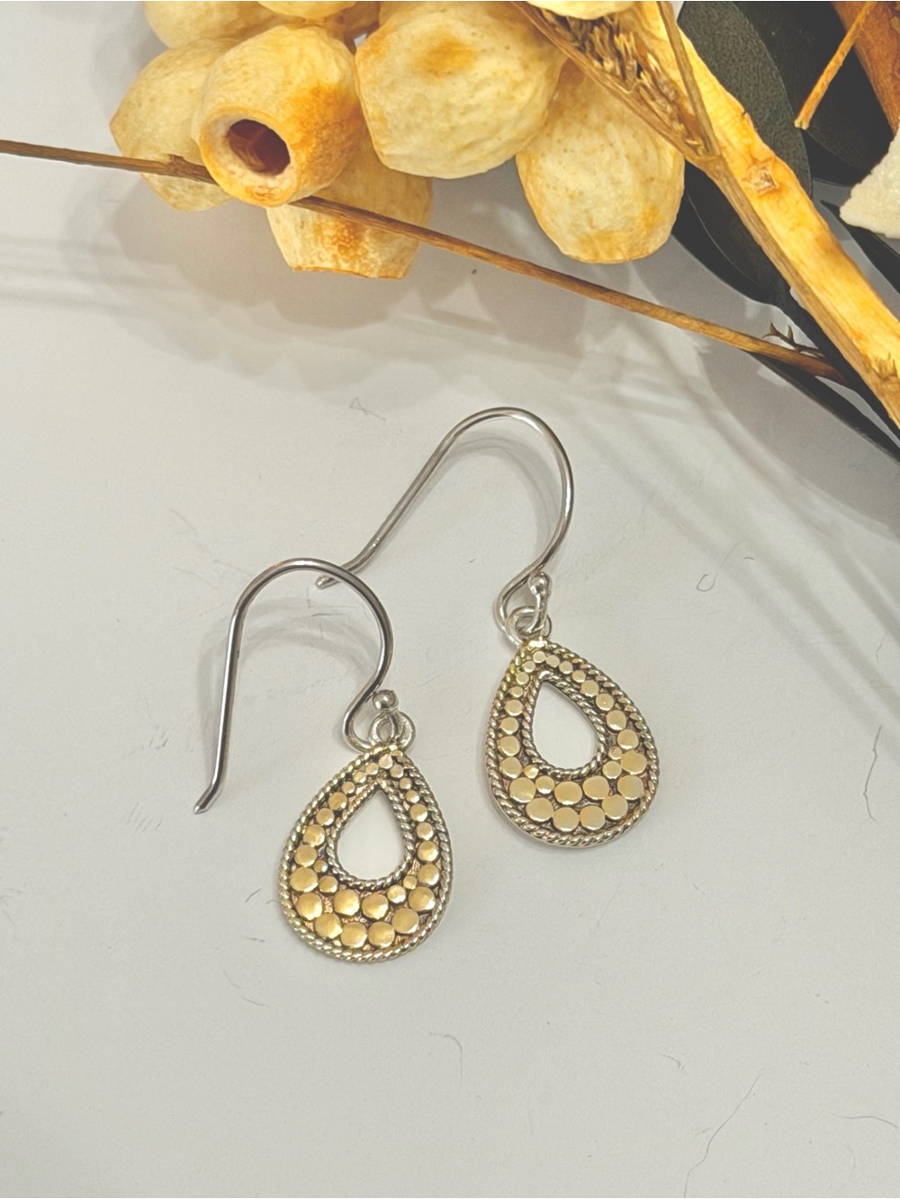 Anna Beck gold open teardrop earrings